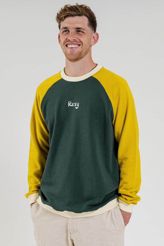 Rexy Sweater - Forest Green & Mustard (Adult)