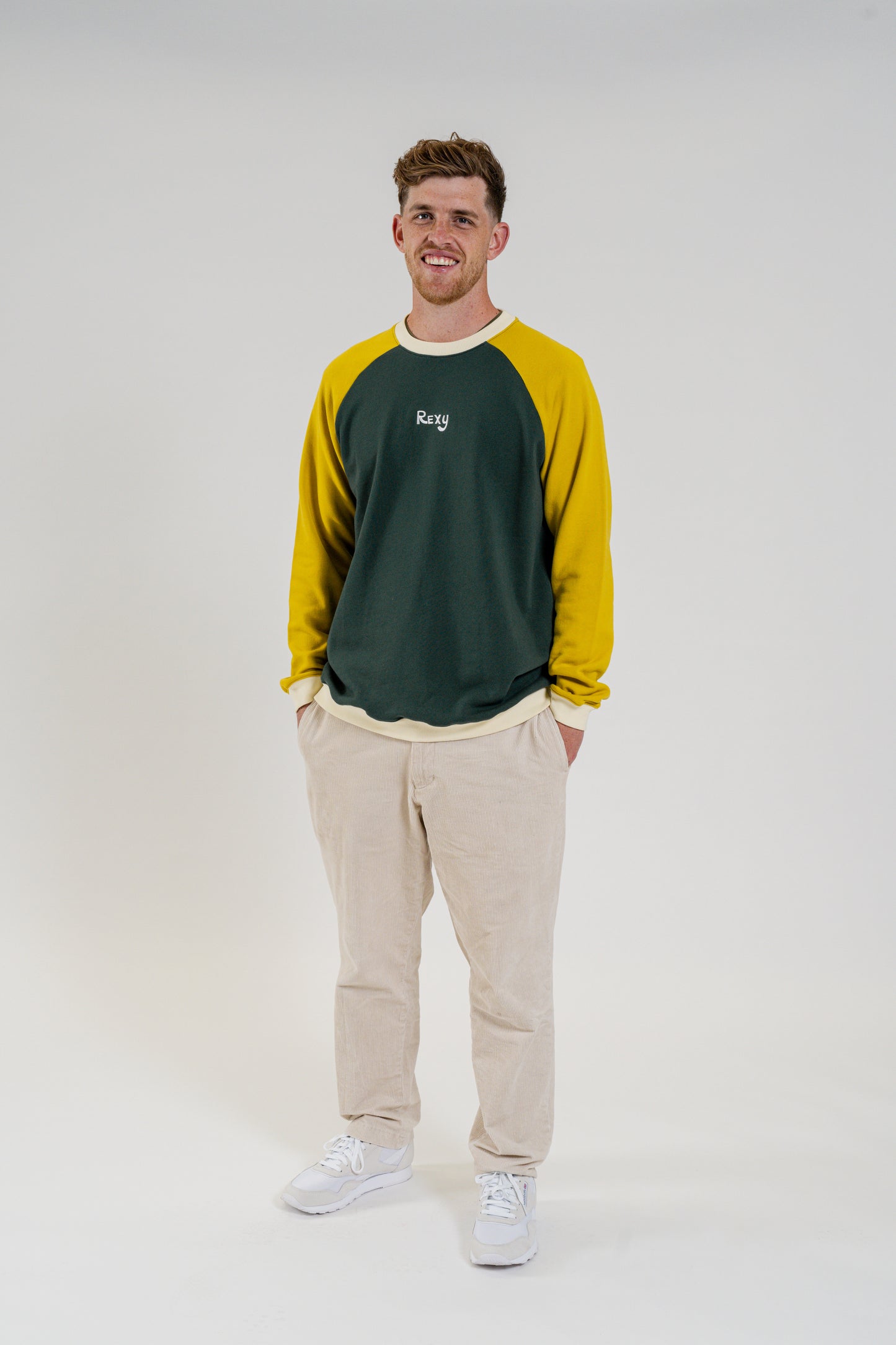Rexy Sweater - Forest Green & Mustard (Adult)