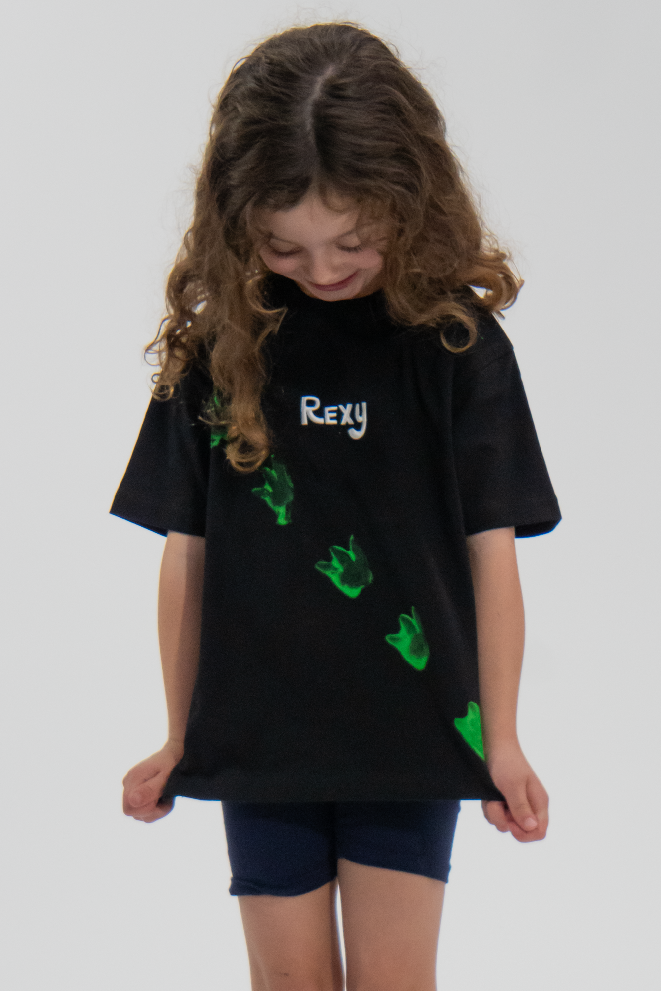 Rexy Footprint Black Tee (Kids)