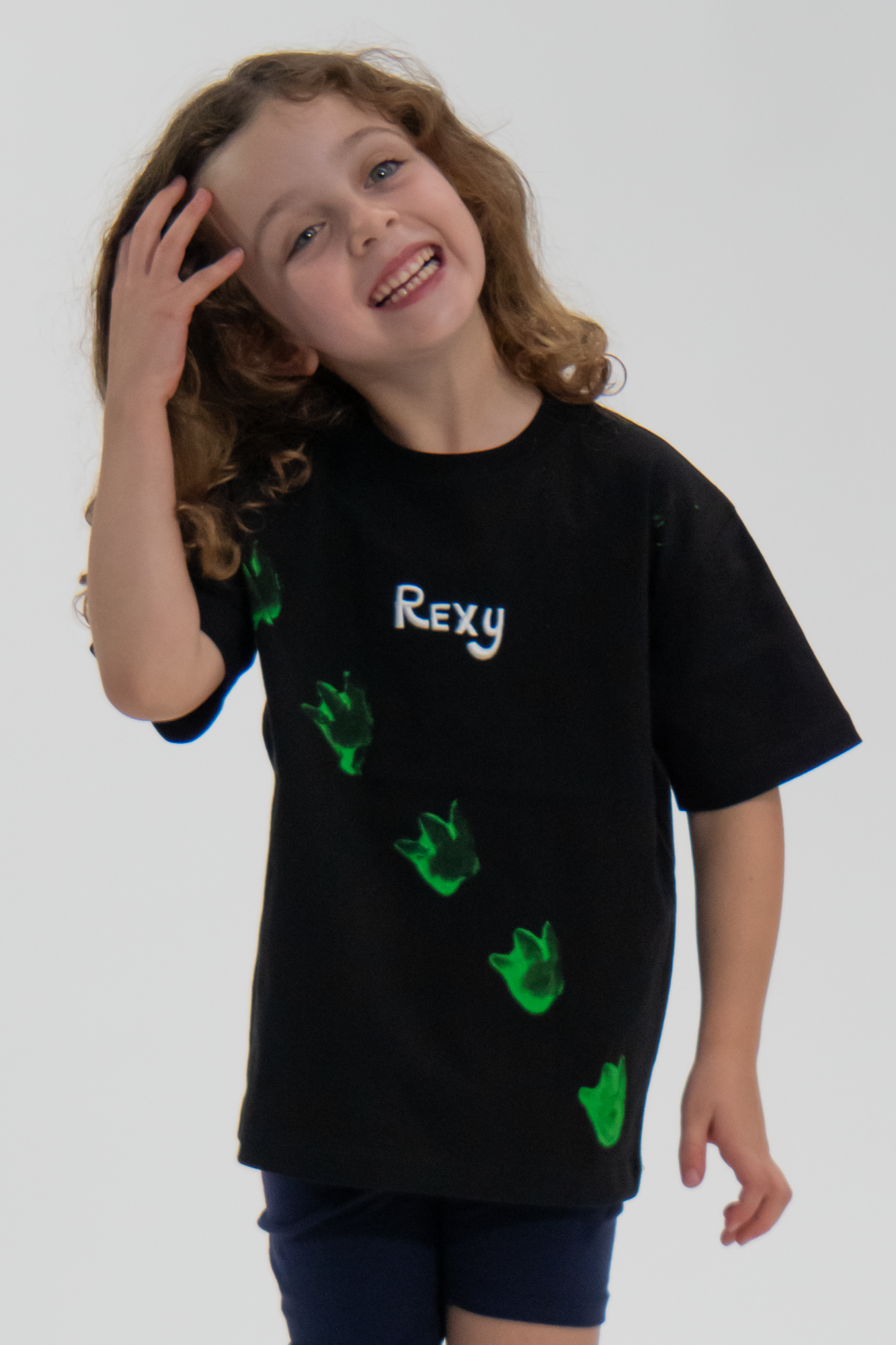 Rexy Footprint Black Tee (Kids)